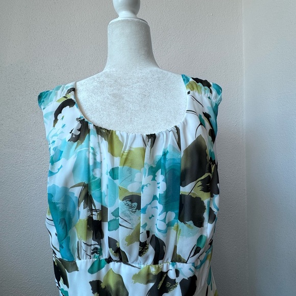 CB Established 1962 Floral Chiffon Dress Lined Sleeveless Party SZ 18 W - Picture 3 of 13